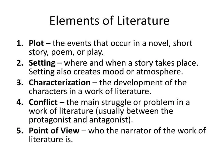 elements in a literature review