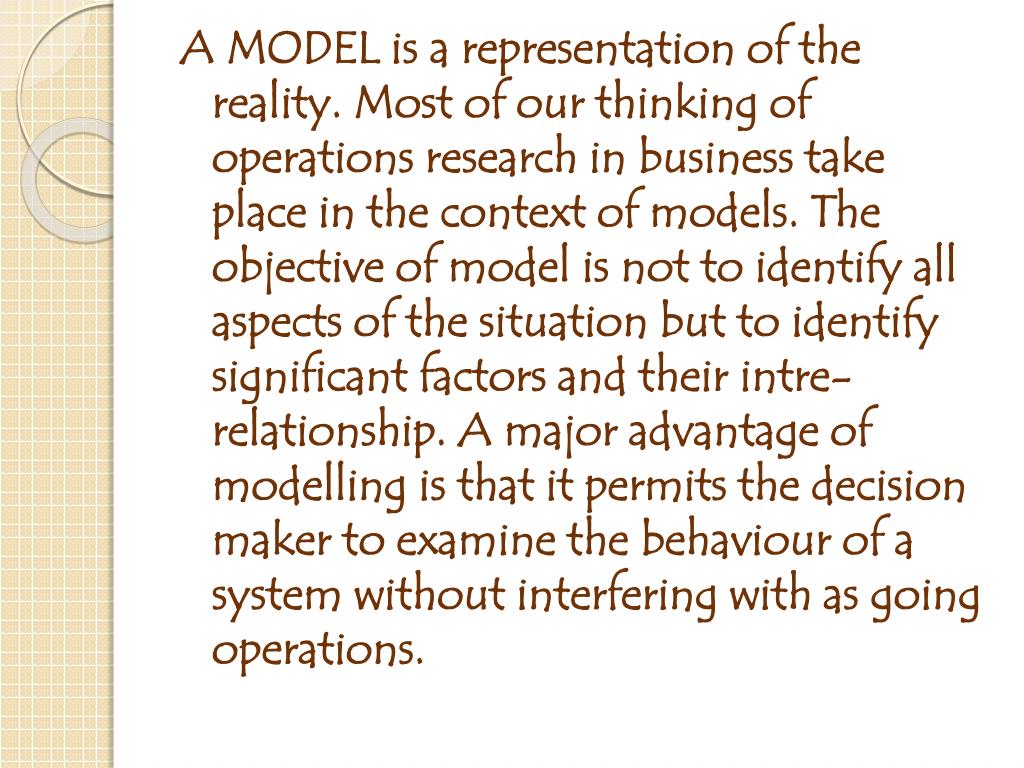 types of operations research models ppt