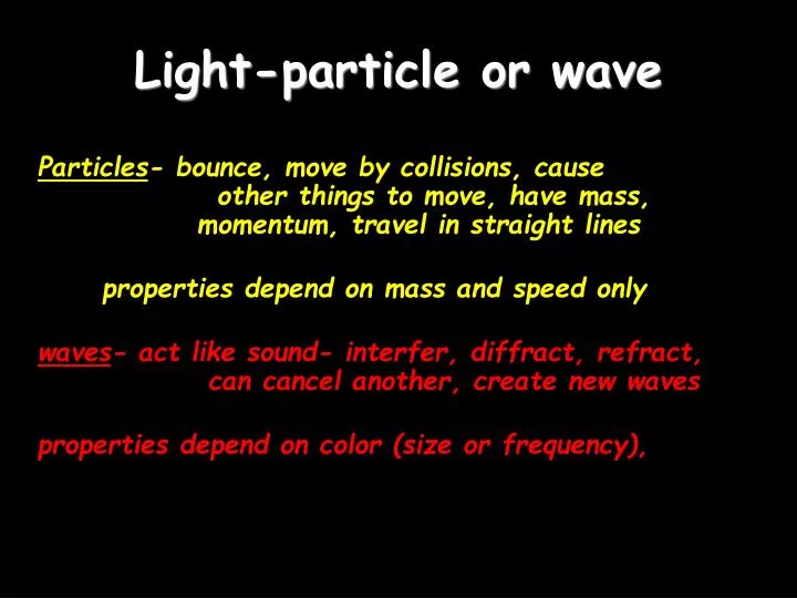 wave particle nature of light