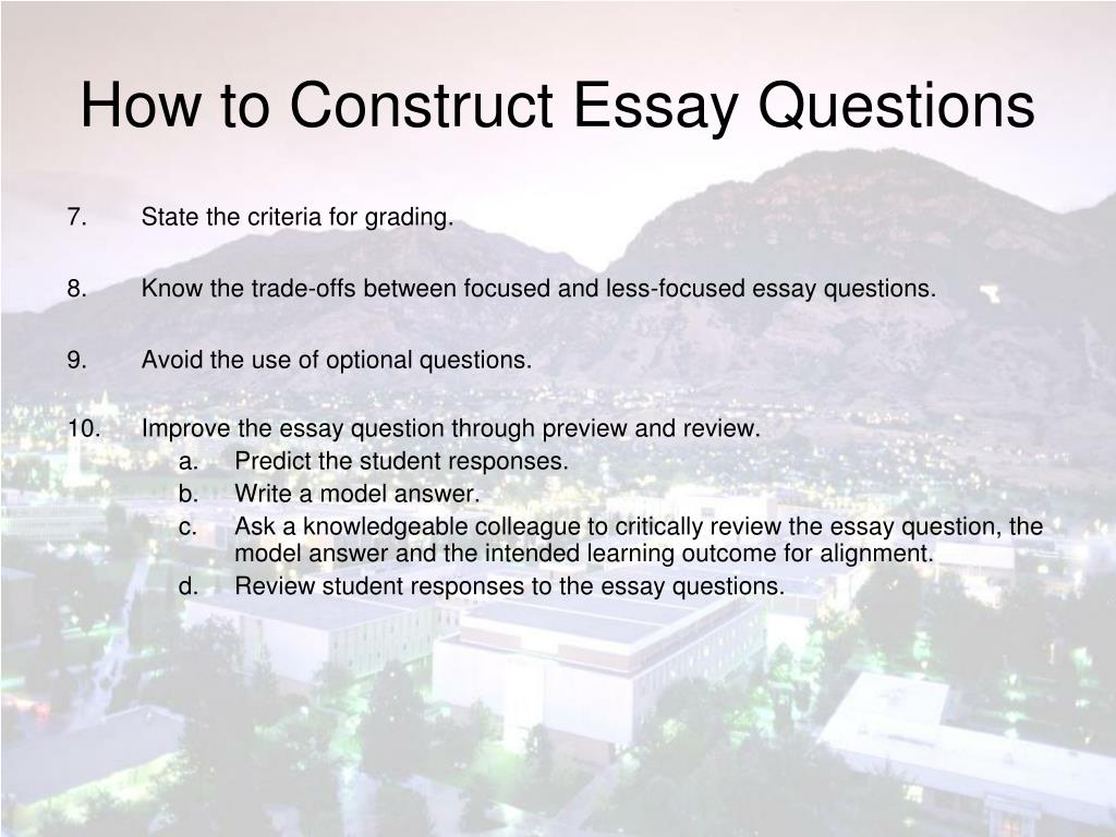 preparing effective essay questions