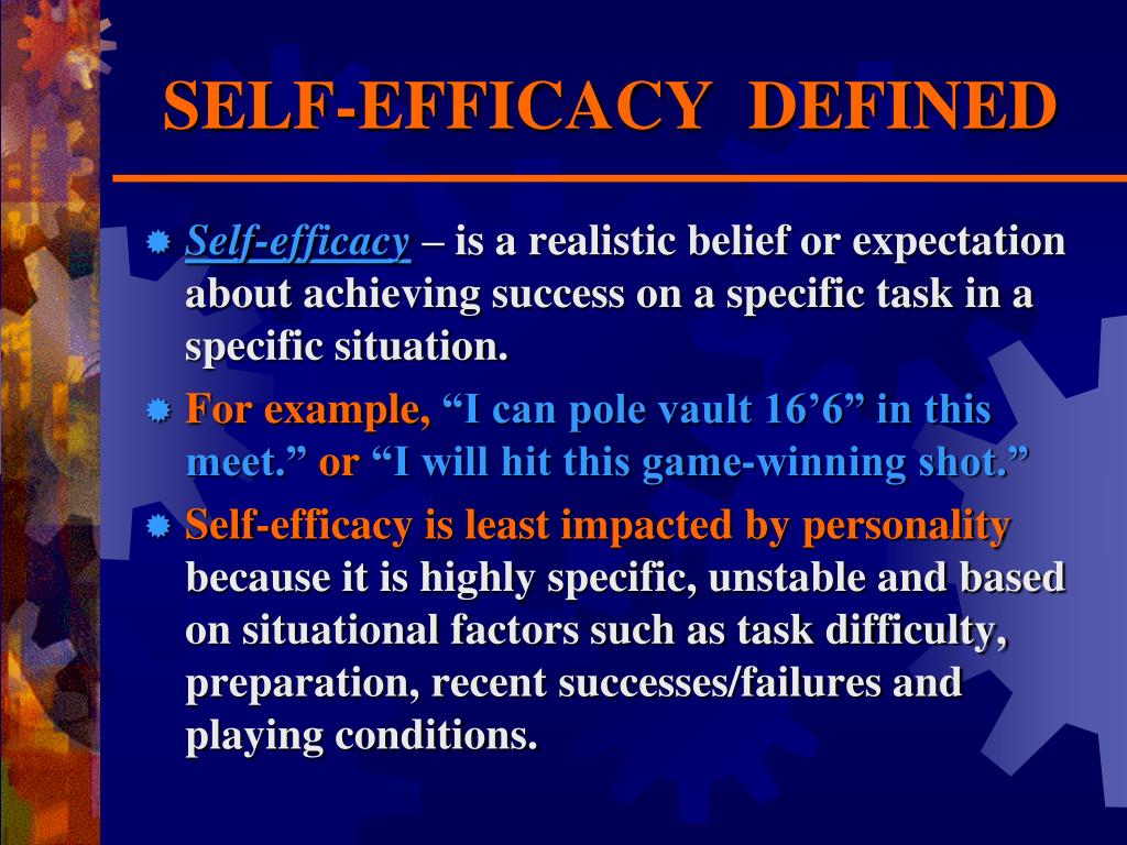 exercise self presentation efficacy definition
