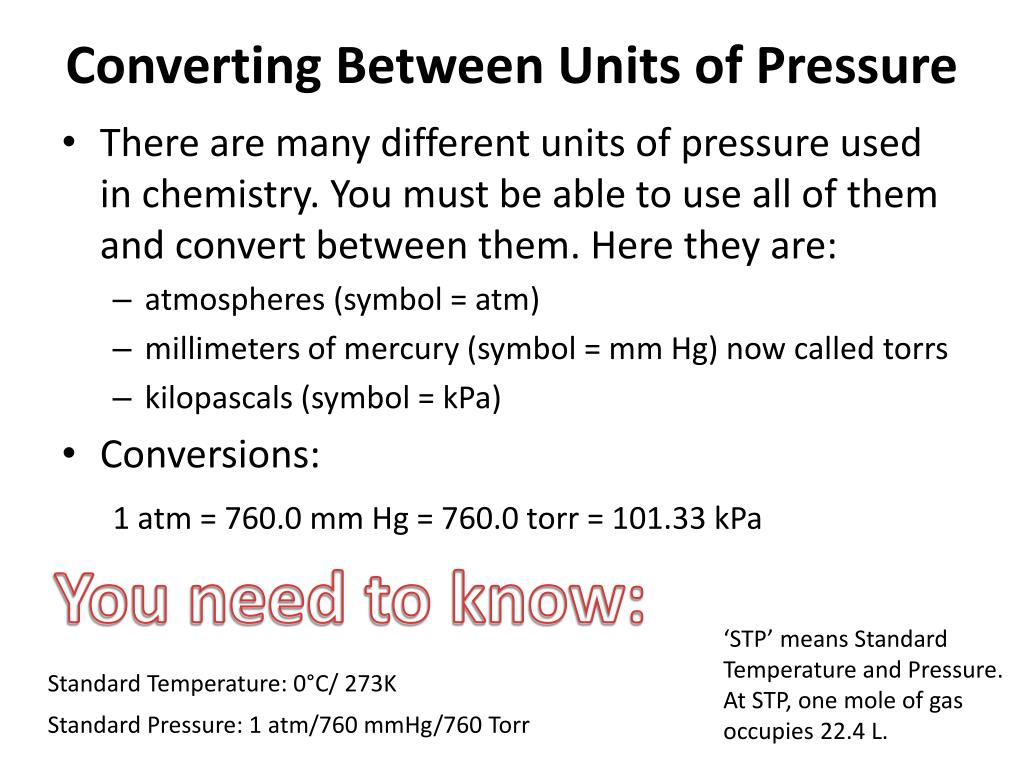 PPT - Converting Between Units of Pressure PowerPoint Presentation, free  download - ID:2761797