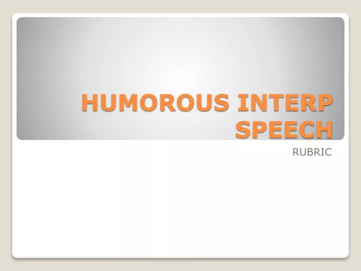 humorous interp speech n.