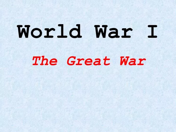 world war i n.