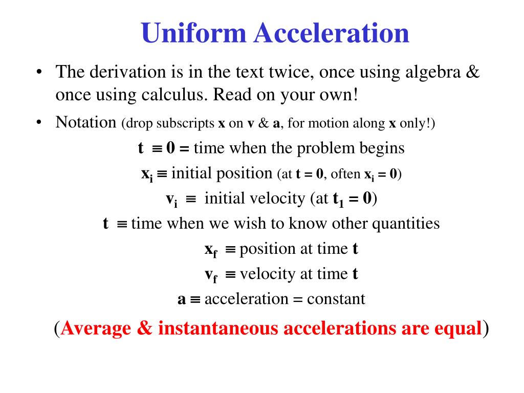 PPT - Uniform Acceleration PowerPoint Presentation, free download - ID ...