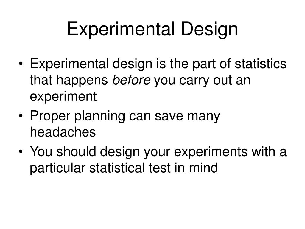experimental design presentation