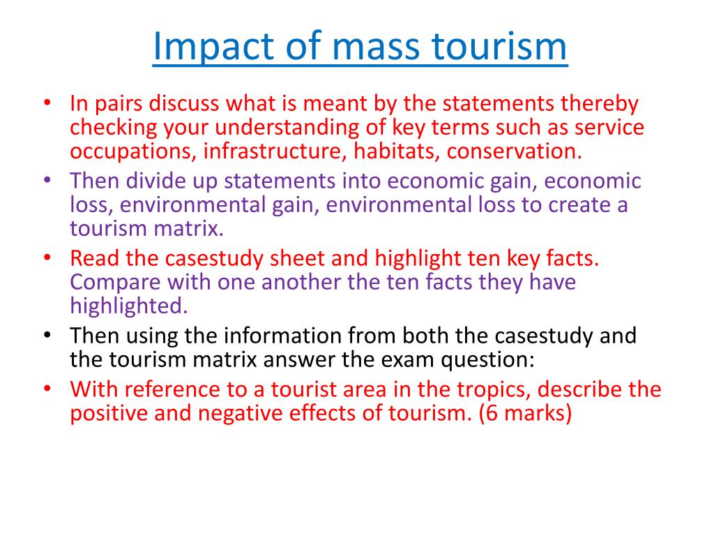 positive effects of mass tourism