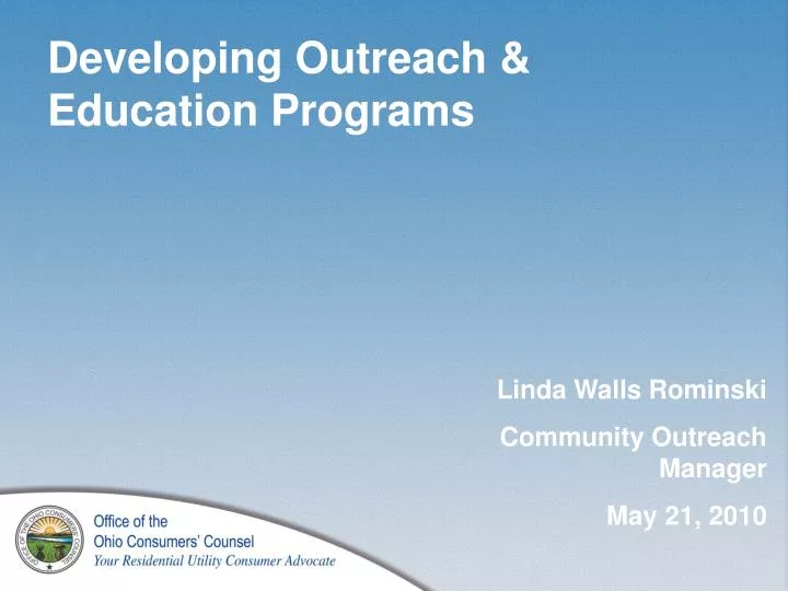 developing outreach education programs n.