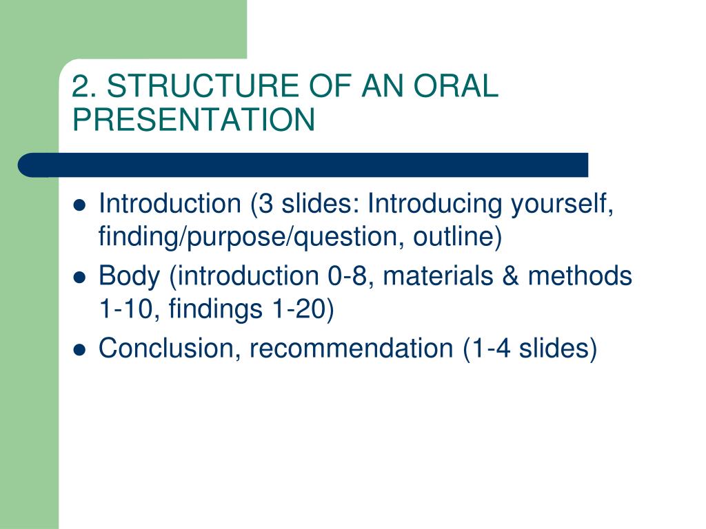 oral presentation introducing