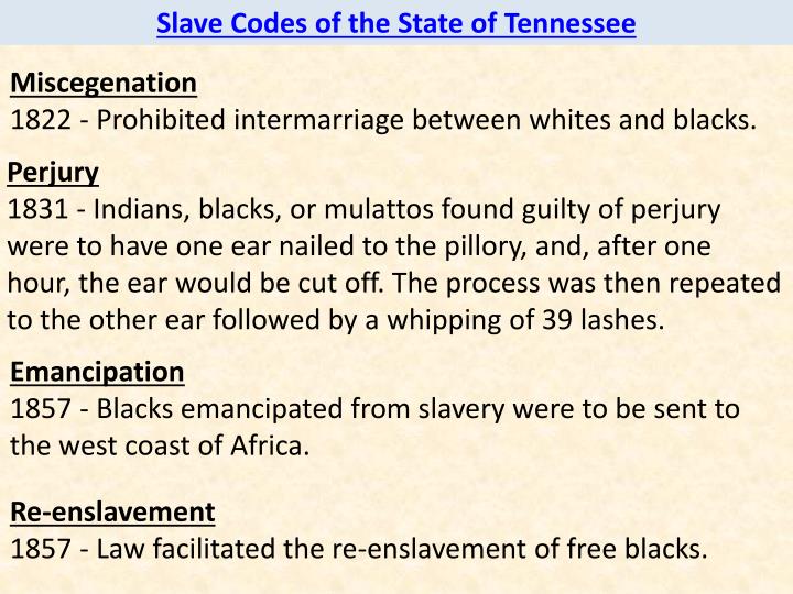 what was true about slave codes
