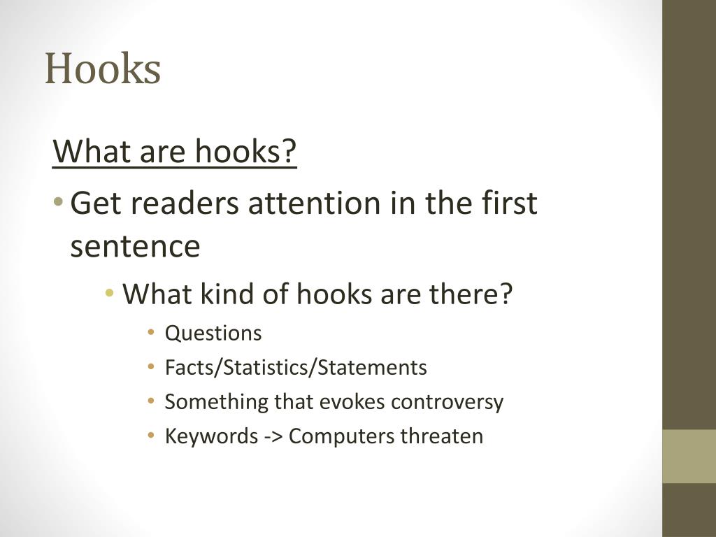 what's the difference between hook and thesis statement