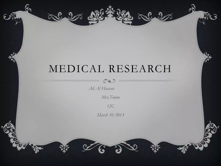 history of medical research ppt