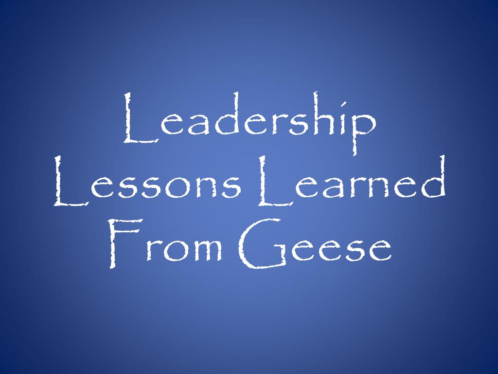 PPT - Leadership Lessons Learned From Geese PowerPoint