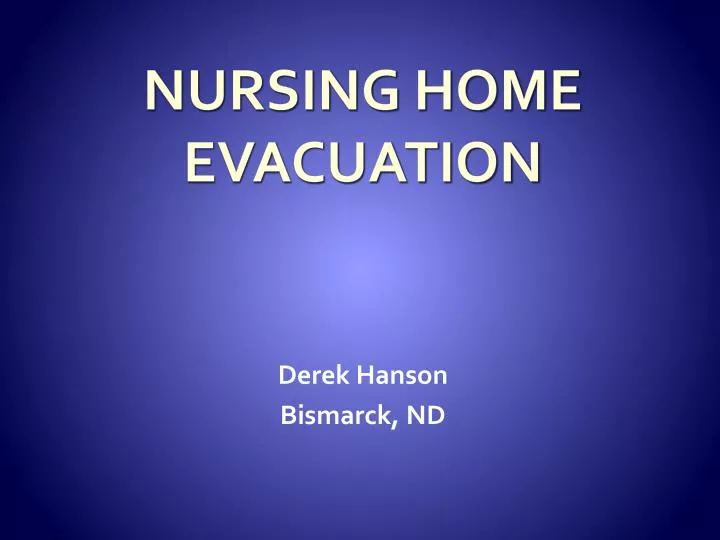 evacuation plan for nursing home