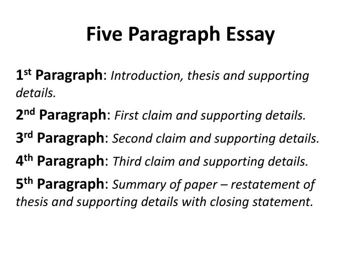 sample of five paragraph essay with thesis statement