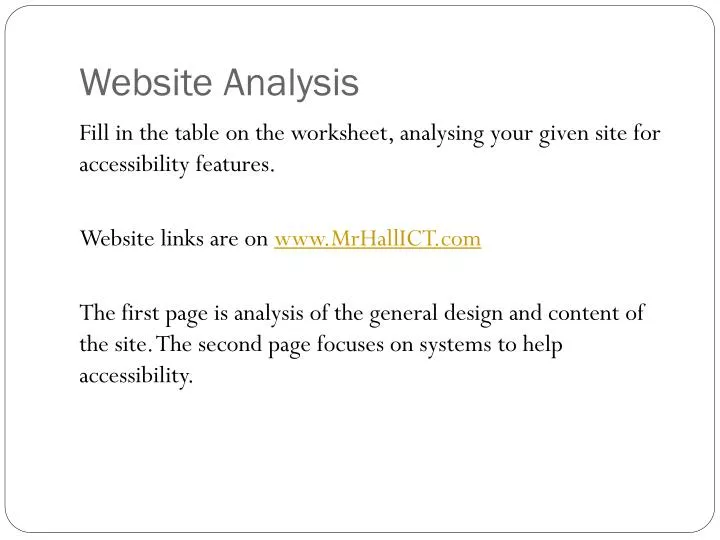 website analysis n.