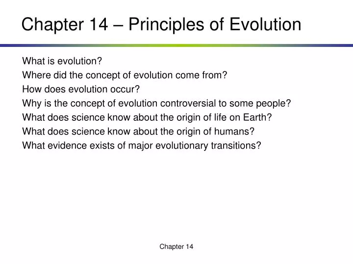 chapter 14 principles of evolution n.