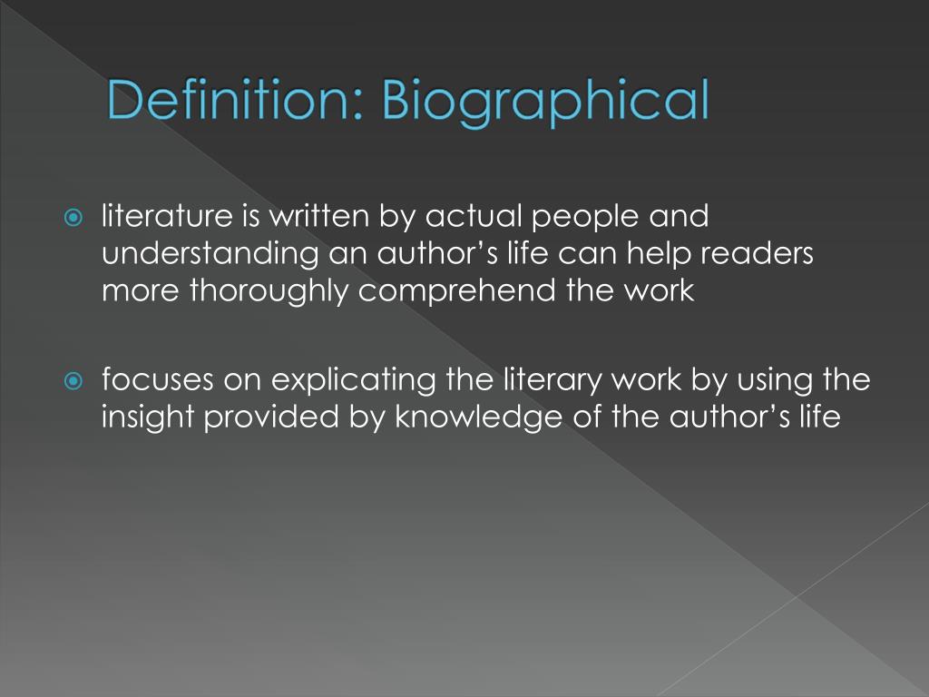 biography control definition