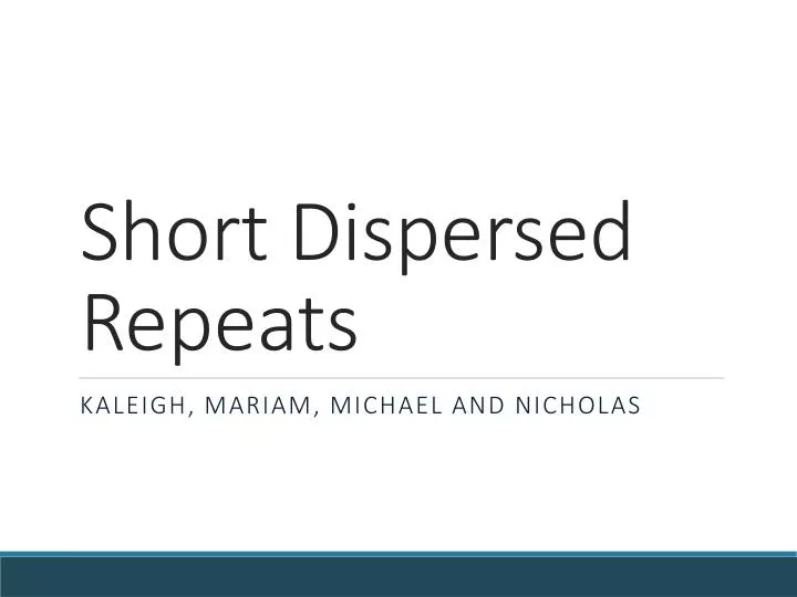short dispersed repeats n.