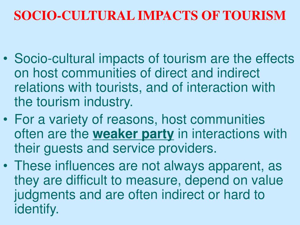 impacts of tourism in socio cultural