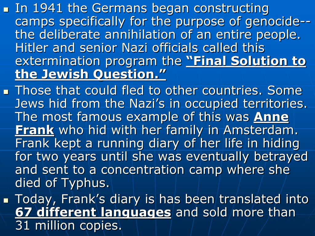 PPT - World War II The Holocaust 1939-1945 PowerPoint Presentation ...