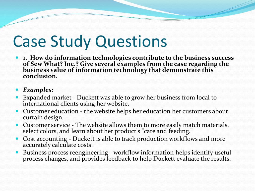 case study based questions kumar sir