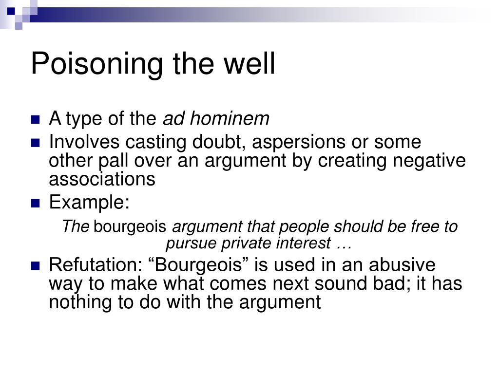 Poisoning the well examples