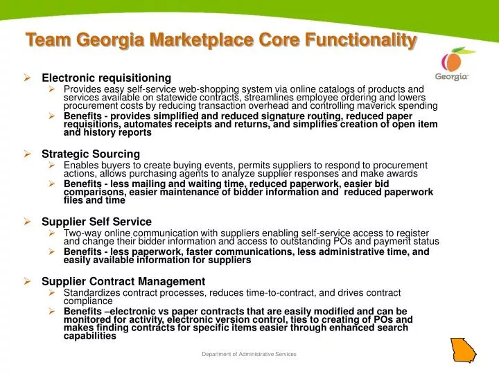 PPT Team Georgia Marketplace Core Functionality PowerPoint 