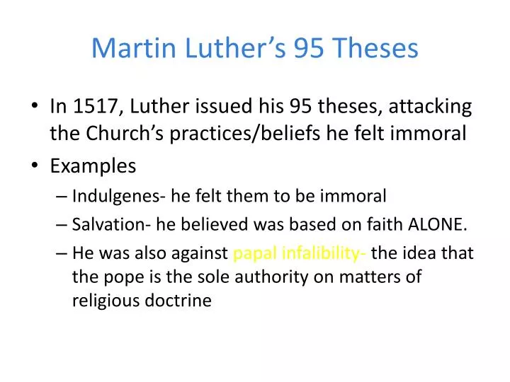 martin luther thesis statement