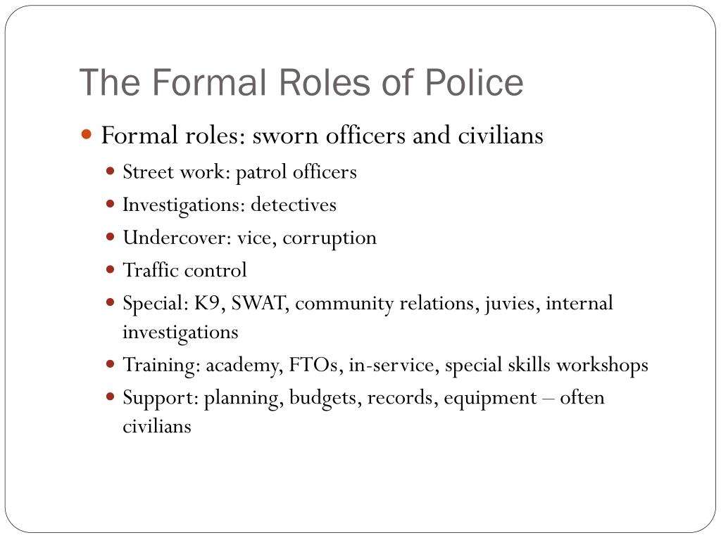 Roles And Functions Of Police Officer