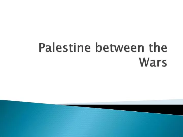 palestine between the wars n.