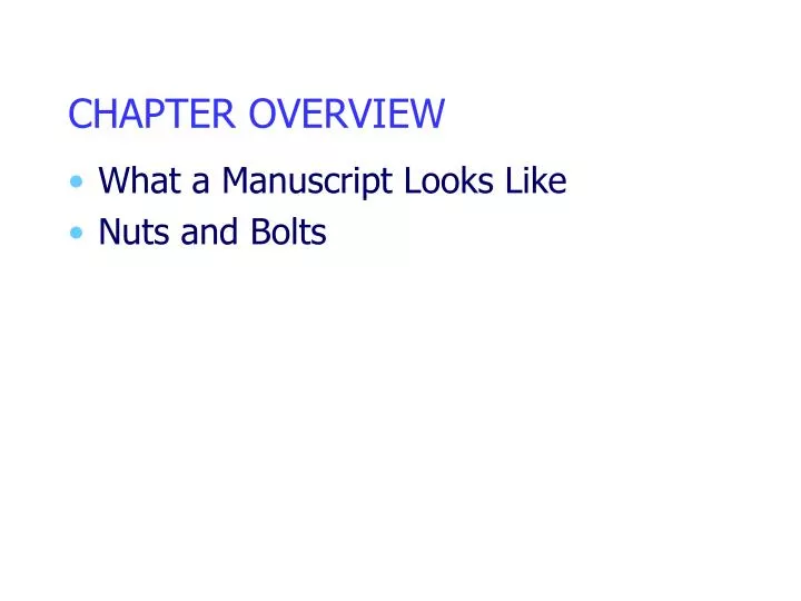 chapter overview n.