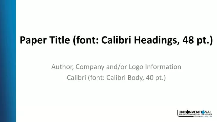 paper title font calibri headings 48 pt n.