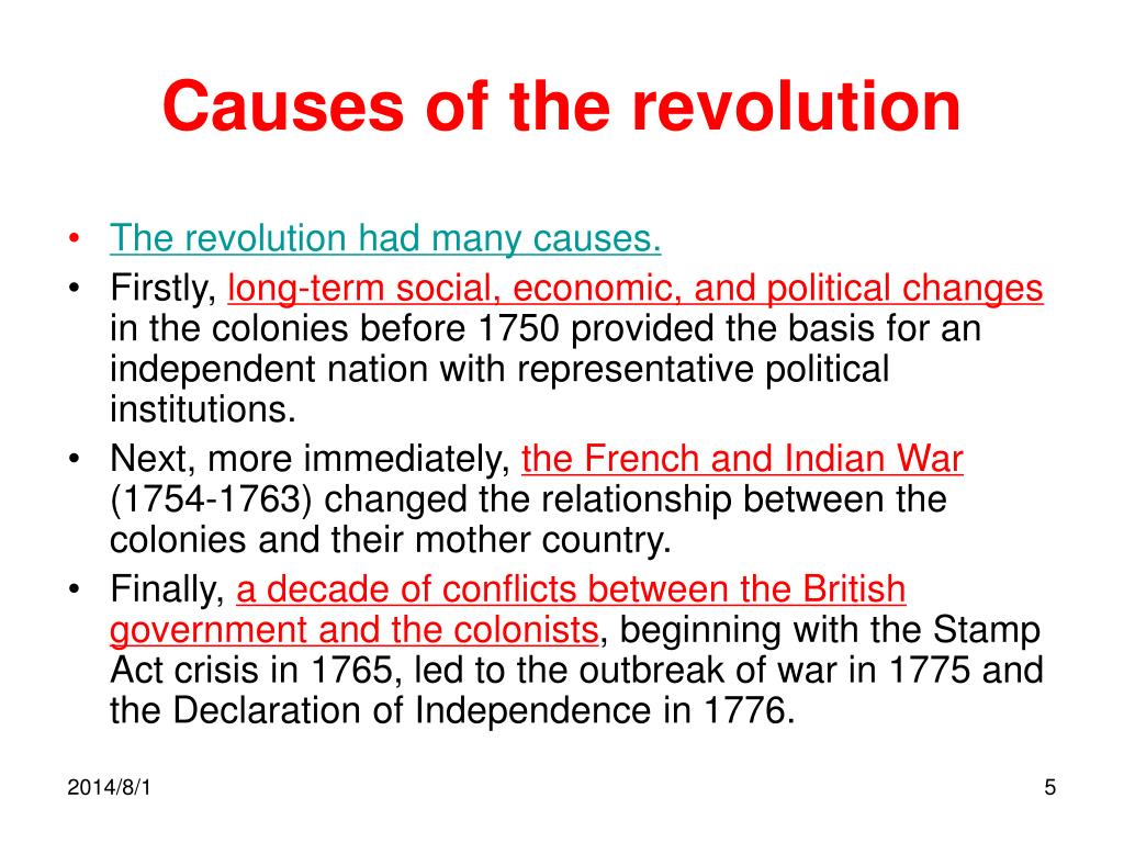 what were the causes of the revolutionary war essay