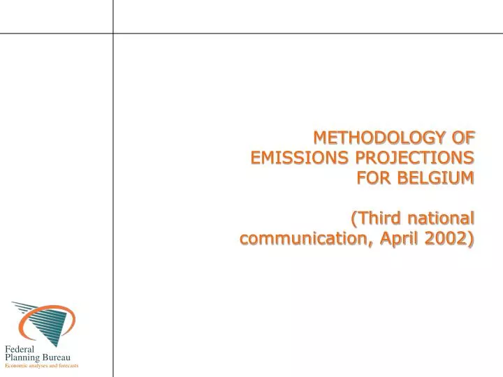 methodology of emissions projections for belgium third national communication april 2002 n.