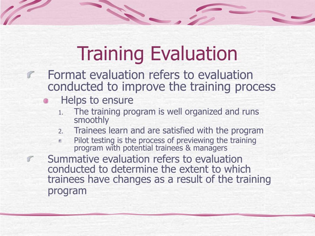 training evaluation presentation