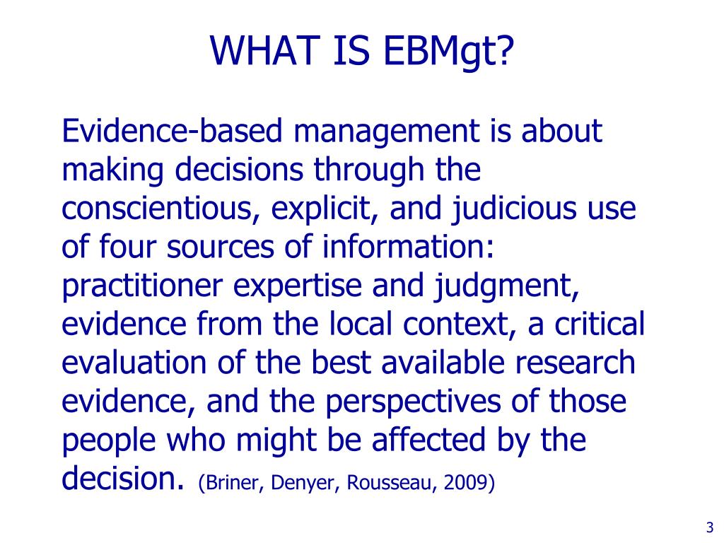 PPT - EVIDENCE-BASED MANAGEMENT PowerPoint Presentation, Free Download ...