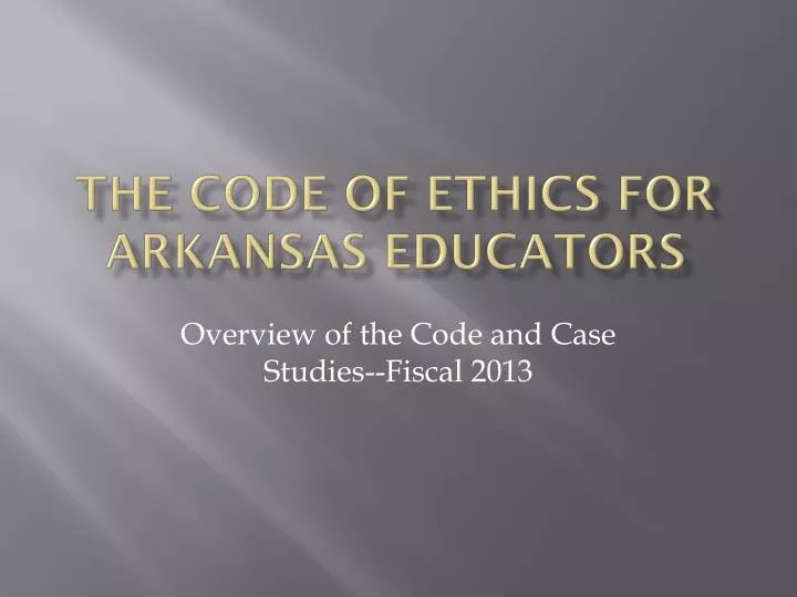 the code of ethics for arkansas educators n.