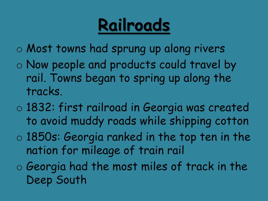 PPT - The Cotton Gin and Railroads New Technology in Georgia PowerPoint ...