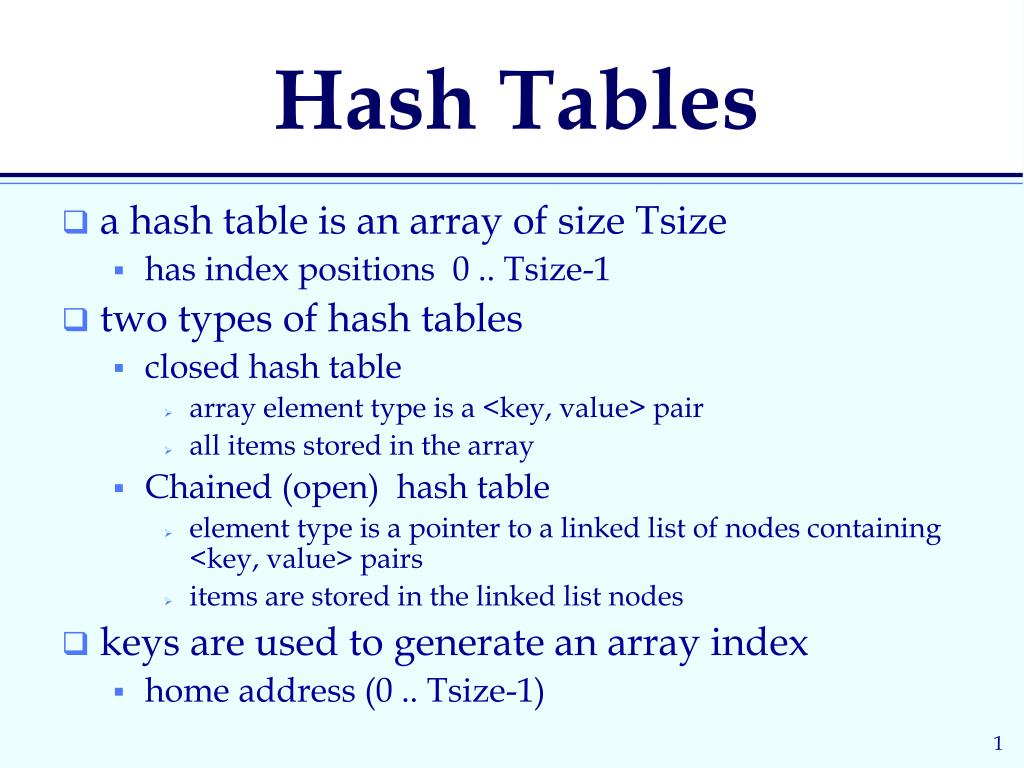 PPT - Hash Tables PowerPoint Presentation, free download - ID:2775781