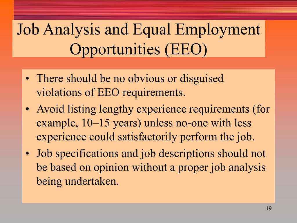 Equal employment opportunity job description