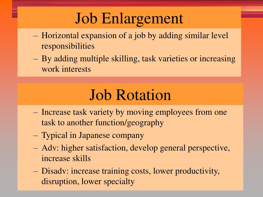 job rotation and job enlargement