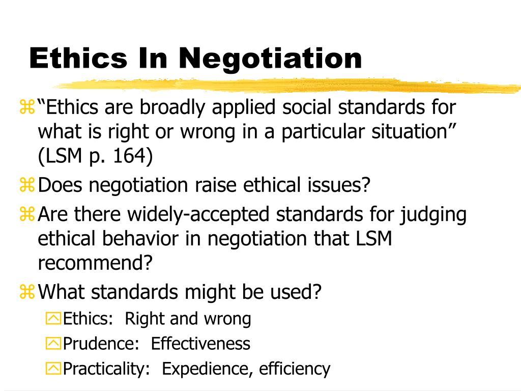 case study negotiation ethics