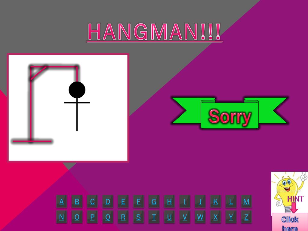 PPT - HANGMAN!!! PowerPoint Presentation, free download - ID:2776778