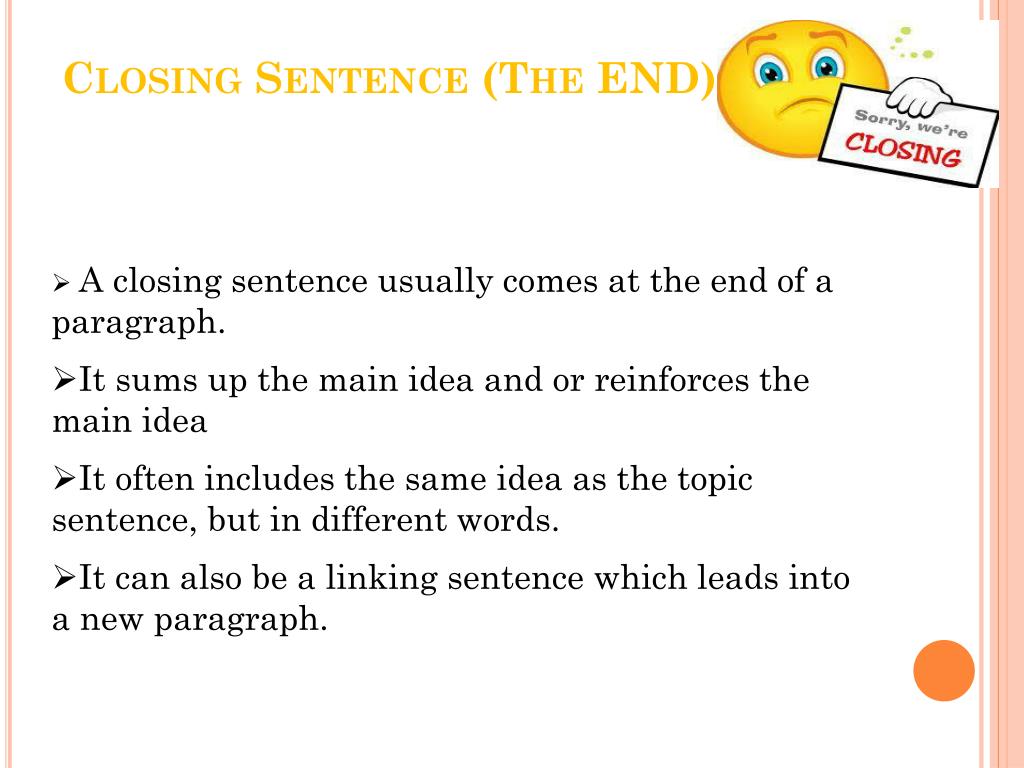 closing sentence of presentation