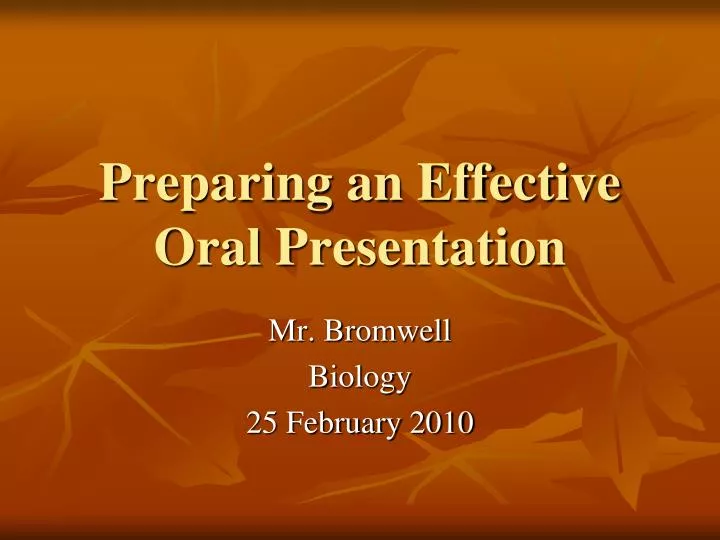 effective oral presentation ppt