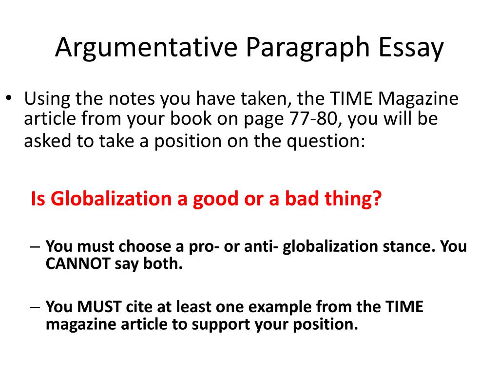 introductory paragraph of argumentative essay