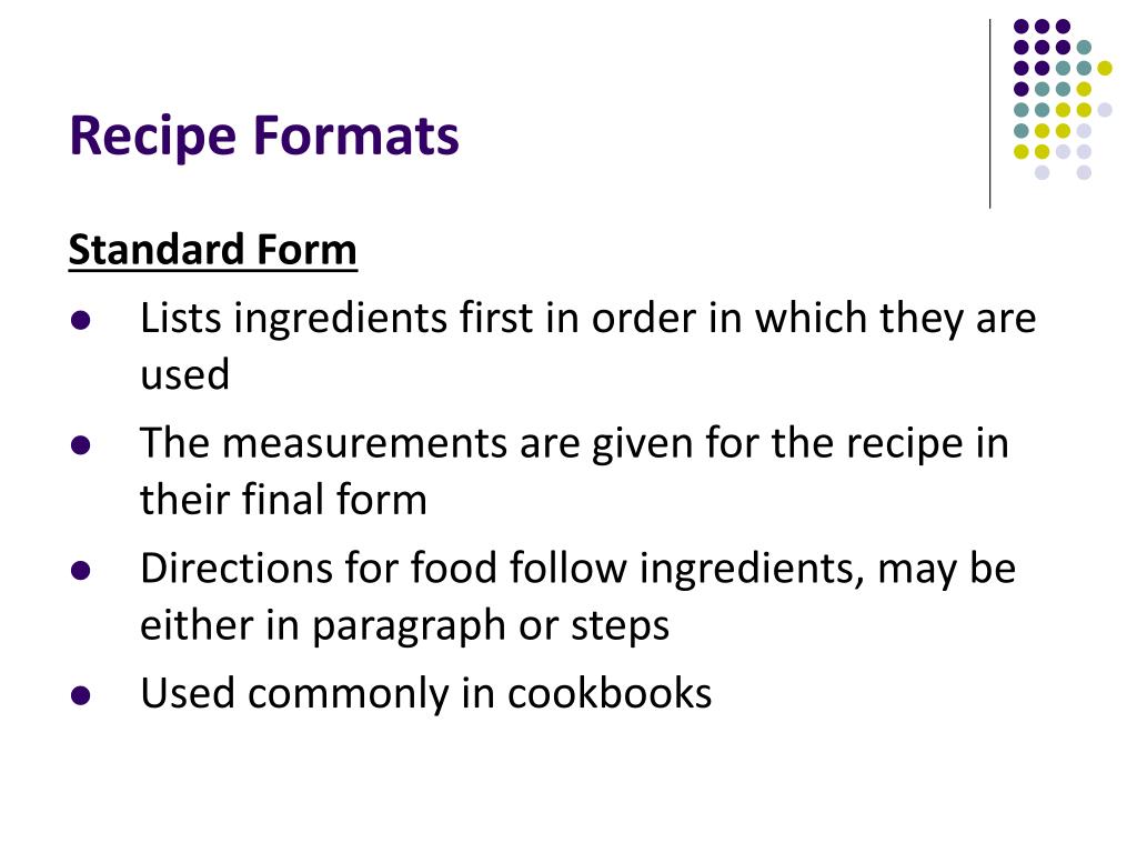 ppt-measuring-techniques-recipe-formats-powerpoint-presentation