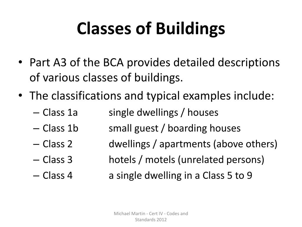 PPT Lesson Two Classification of Buildings and Acceptable Construction PowerPoint