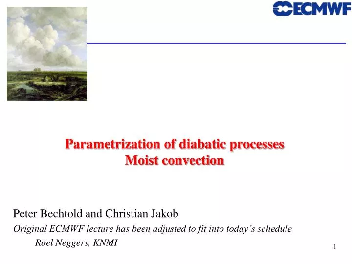 parametrization of diabatic processes moist convection n.